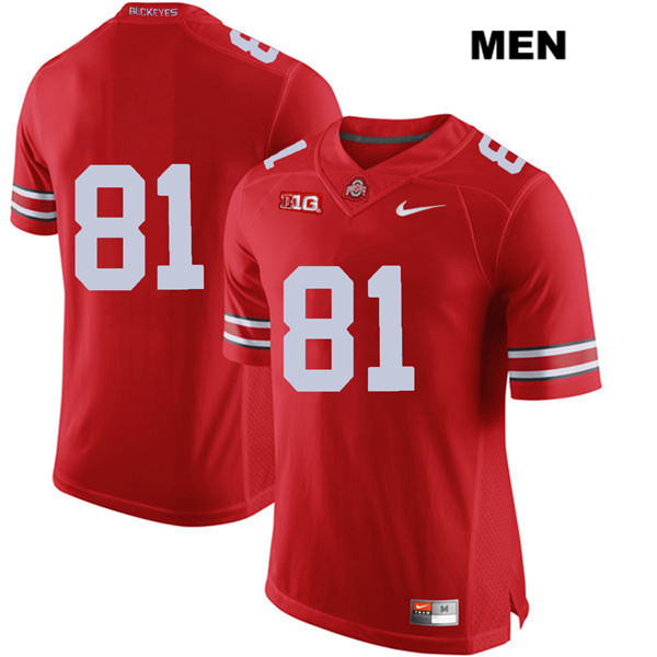 Ohio State Buckeyes Men's Jake Hausmann #81 Red Authentic Nike No Name College NCAA Stitched Football Jersey CK19J84SE